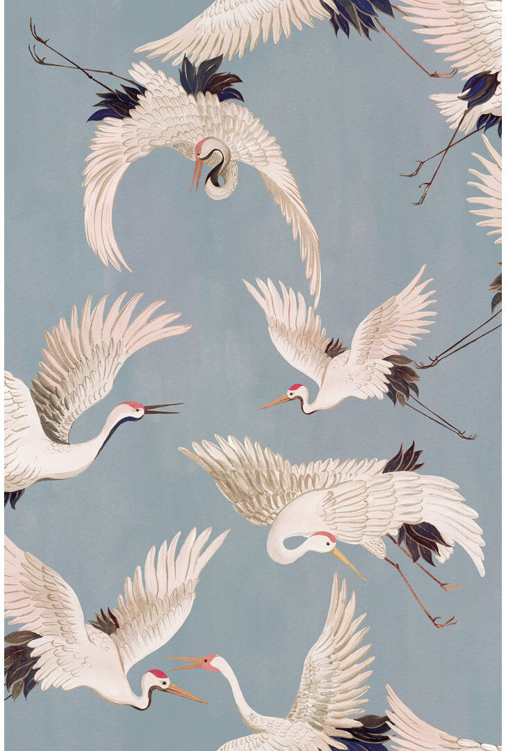 Galerie Home Galerie Designer Walls Cranes Wallpaper Blue 10,005.01cm L