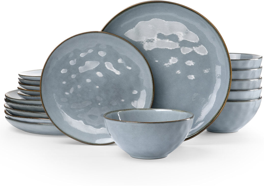 Brayden Studio 18 Piece Stoneware Dinnerware Set - Service for 6 Blue 12