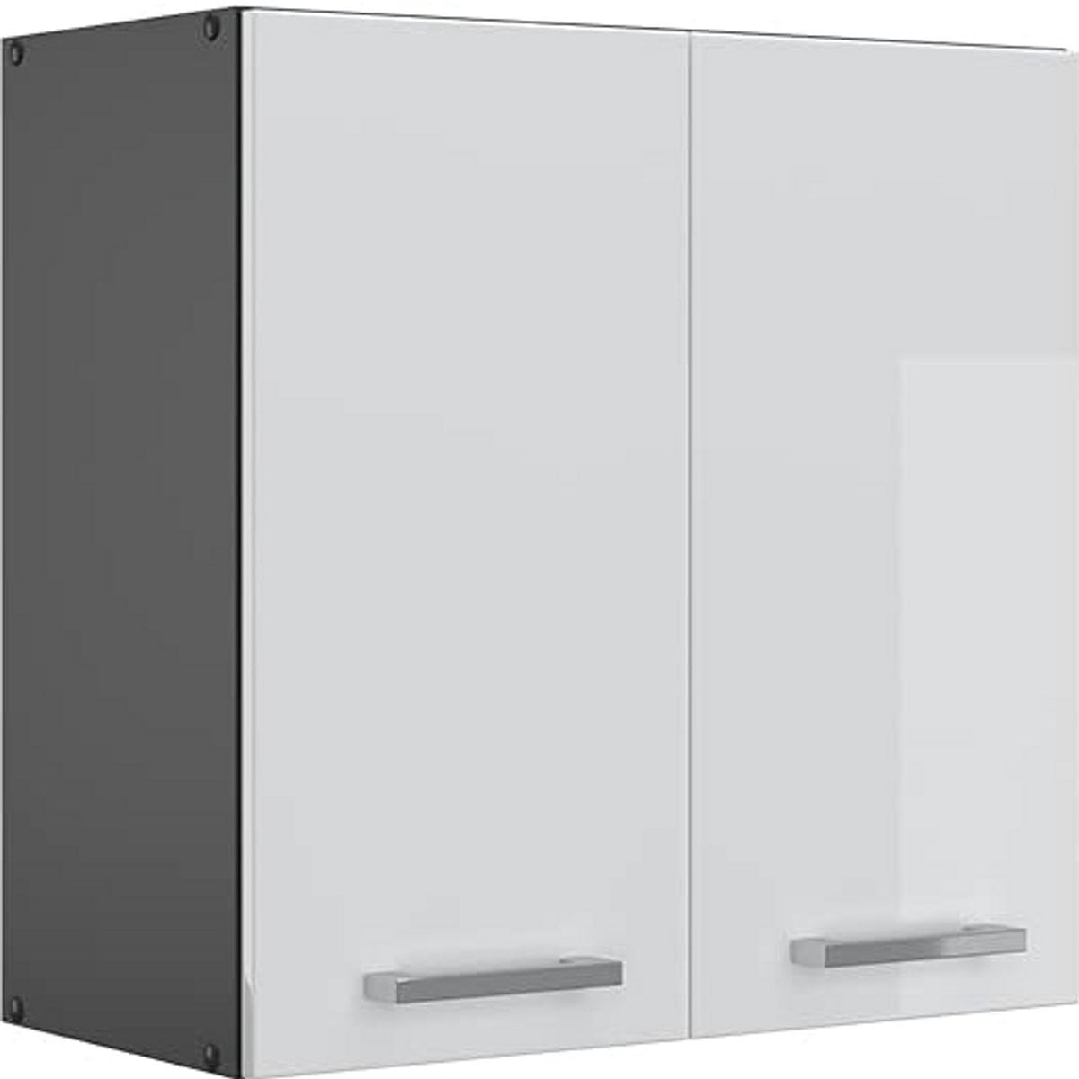 Moderne Keuken Hangkast 60 cm - Antraciet & Hoogglans Wit