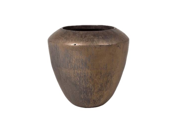 Hochwertiger In-/Outdoor Blumentopf „Plain Coppa“, verschiedene Grössen Keramik Bronze Baq Design