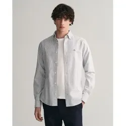 Gant für Herren. 3000232 Schmal geschnittenes Oxford-Hemd in blau mit feinen Streifen (L), Lässig, Baumwolle, Langarm