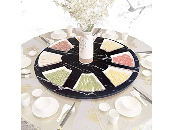 Esstisch Drehbares Serviertablett, Massivholz Drehtablett, Rundes Drehbares Tablett, Küche Tische Drehscheibe, Rotierende Drehplatte, Mit Silent Base, Großer Drehteller ( Color : F , Size : 70cm-28in