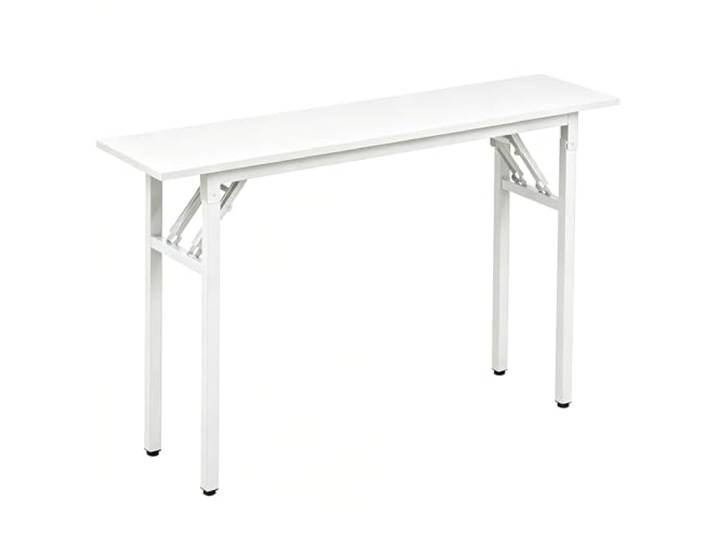 WANGCEPLSD Tragbarer Bartisch, Tischplatte aus Massivholz, Stahlrahmen mit Einer Tragkraft von 80 Kg, Partytisch Klappbar für Zuhause, Bar, Kleine Räume(White,100x40cm)