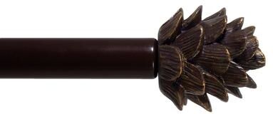 Urbanest "3/4"" Farmhouse Pinecone Curtain Rod Adjustable Designer Window Single Rod"
