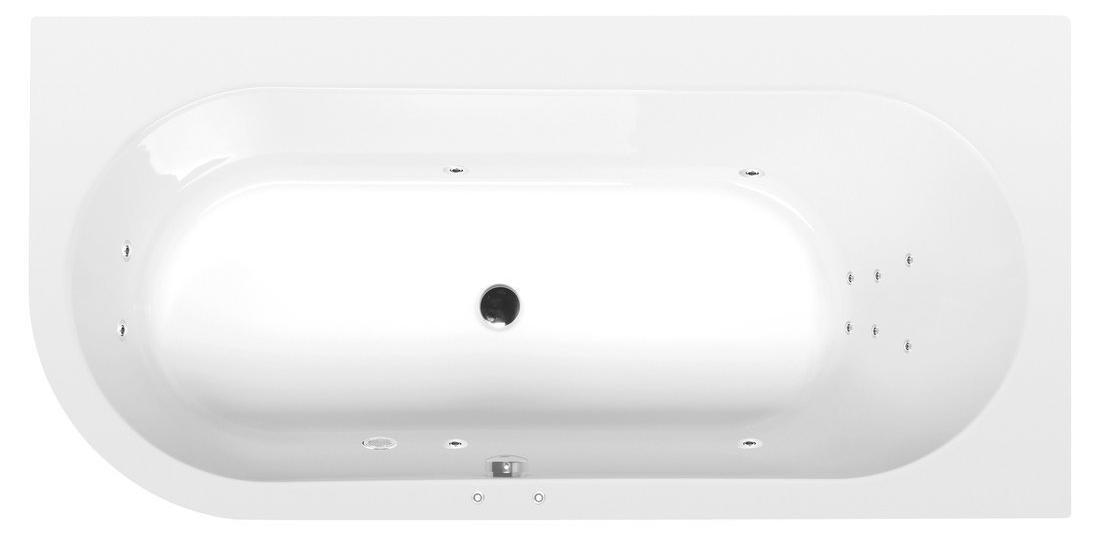 Polysan ASTRA R Whirlpool-Badewanne, 165x80x48cm, Attraction Hydro, Chrom