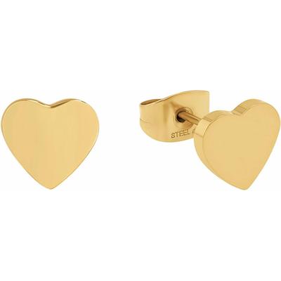 Paar Ohrstecker AMOR "Herzen", gold (gelbgoldfarben), Ohrringe, Damen, Edelstahl