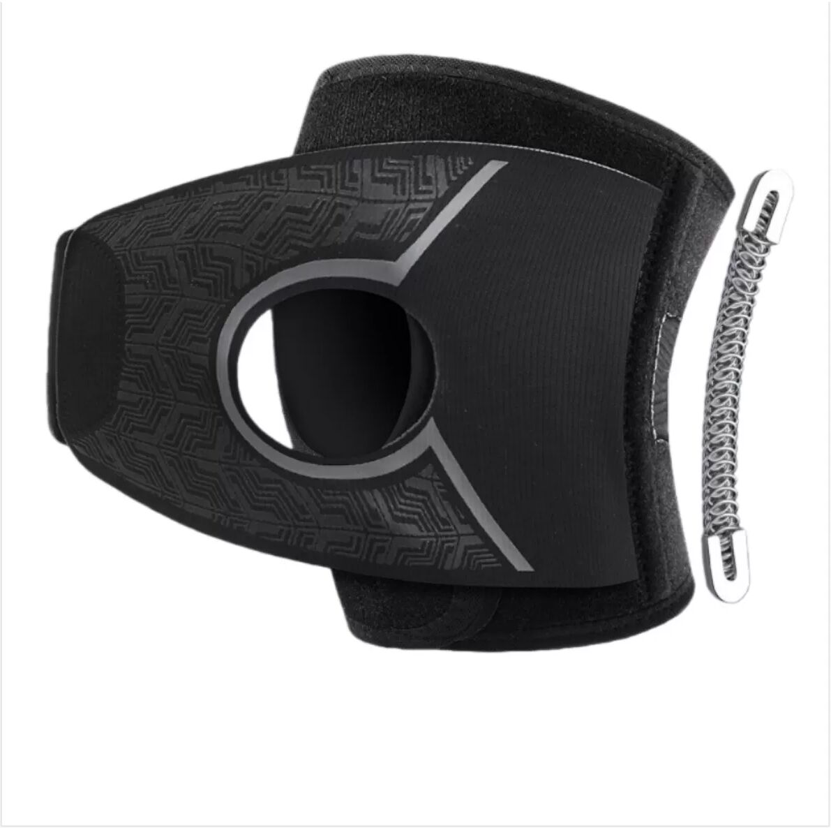 INF (Paar) Neue Sport-Lauf-Kniegelenkschützer mit Federunterstützung Schwarz