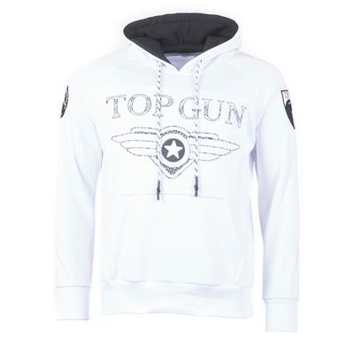 Kapuzenpullover TOP GUN "Defend TG20193010", Herren, Gr. 56XXL, weiß, Obermaterial: 65% Baumwolle, 35% Polyester, Rundhals, Pullover Sweatshirt Hoodie