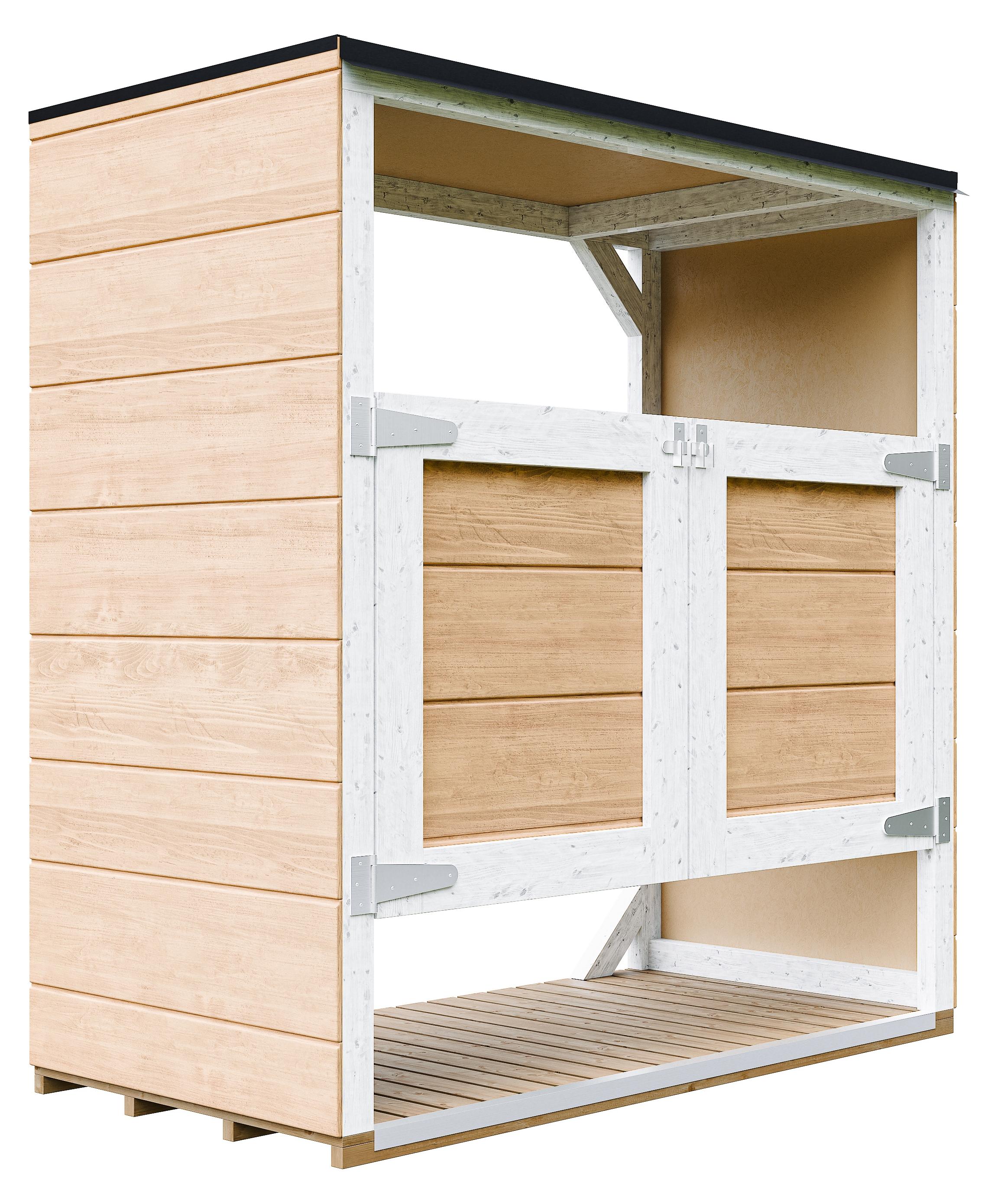 Mülltonnenbox 2er 240L Aus Wetterfest LP Smartside Holz, Mülltonnenverkleidung mit Türen, Garten Mülltonnenbox - Timbela M980A-HARVEST HONEY