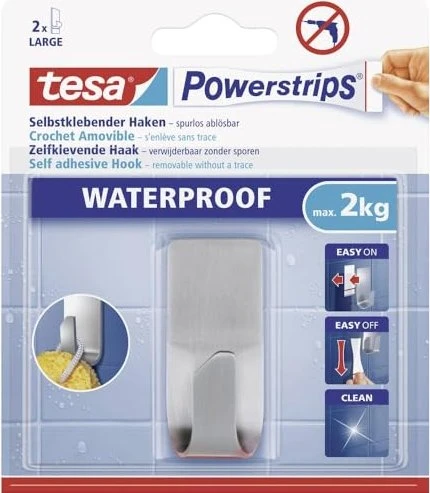 Tesa Powerstrips Waterproof Haken Zoom Metall