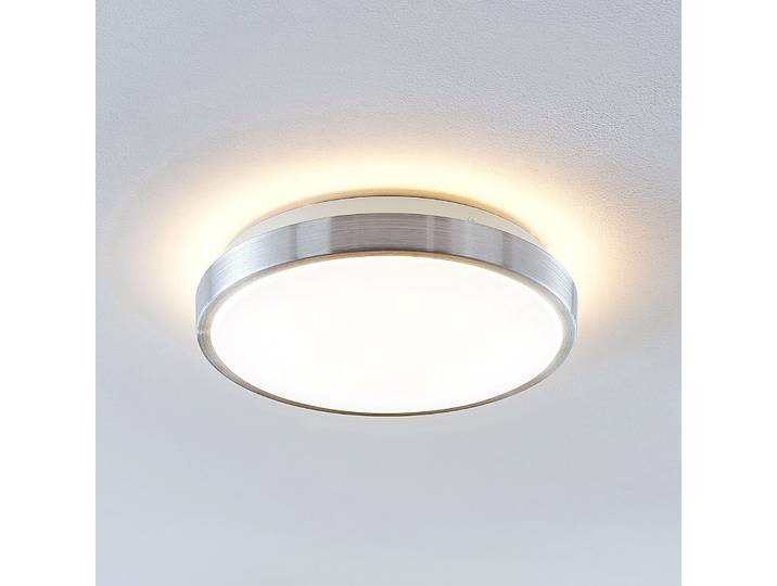 Emelie Plafondlamp Alu/White - Lindby - Woonkamer - Modern - Metaal - Rond