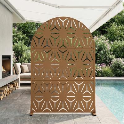 Lirago Outdoor Freestanding Metal Privacy Screen Decorative Partition Panel for Patio Garden Balcony