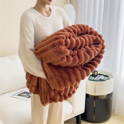 Shop Station Luxury Plush Blanket Thick Winter Fleece Throw Blanket For Bed, Sofa & Couch caramel 70.87 78.74 In