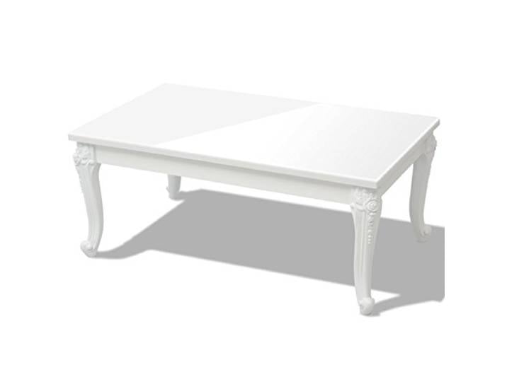 Festnight Rechteckig Couchtisch Kaffeetisch Sofatisch Beistelltisch Holztisch Wohnzimmertisch 100 x 60 x 42 cm Hochglanz-Weiss