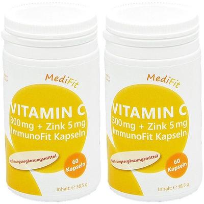 Vitamin C 300 mg+Zink 5 mg ImmunoFit Kapseln 2x 2x60 St