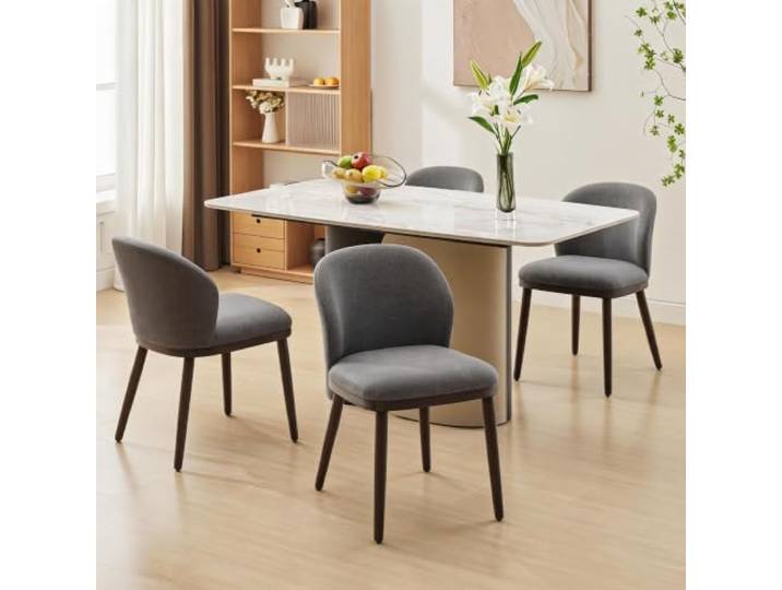 GarveeHome 4er-Set Esszimmerstühle gepolstert mit Holzbeinen Ergonomische Rückenlehne und Mid-Century Design bieten komfortable Sitzlösung für Küche, Esszimmer und Restaurant