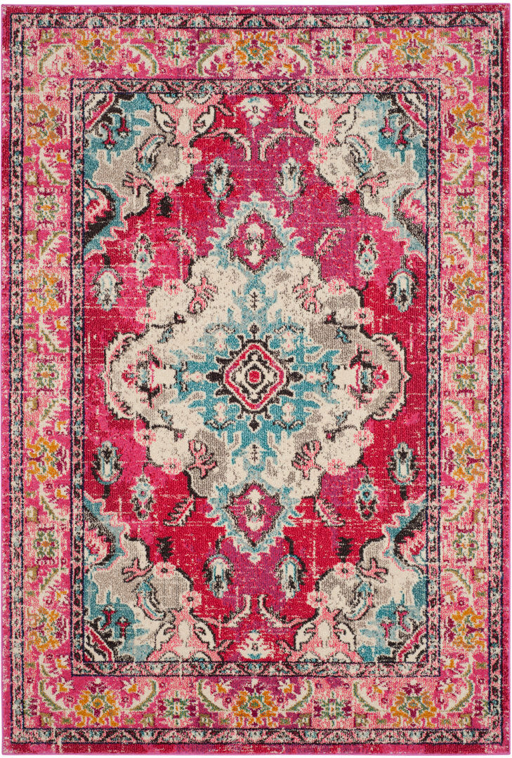 Latitude Vive Tekamah Oriental Area Rug Pink Rectangle 122 x 170 cm