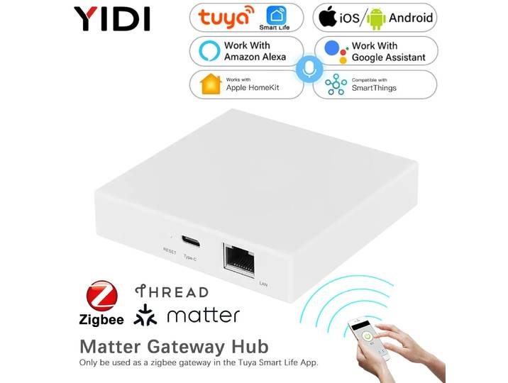 Zigbee Matter Thread Gateway airies, application sans fil personnalisée, télécommande vocale, Siri Homekit, Google Alexa, Tuya Smart