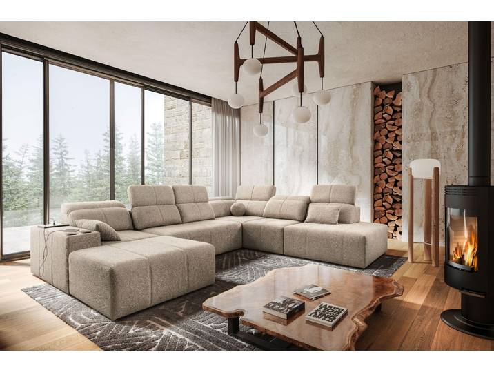 Kaiser Möbel Ecksofa multifunktional Mindy X, Stoff Quelle KaltesBeige Links