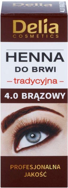 Delia Cosmetics Henna Øjenbrynsfarve Skygge 4.0 Brown 2 g + 2 ml