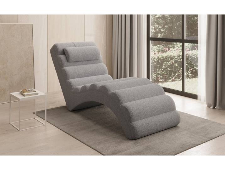 Designer Relax-Liege Malina in Bouclé - Grün - Bouclé - Luxusbetten24