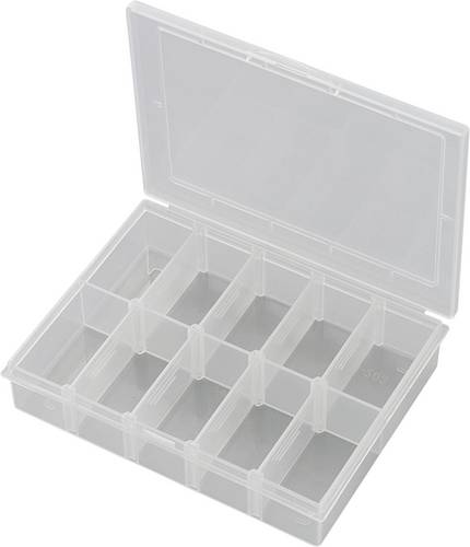 TRU COMPONENTS EKB-203 Sortimentskasten (L x B x H) 139 x 95 x 25mm Anzahl Fächer: 10 variable Unterteilung Inhalt 1St.