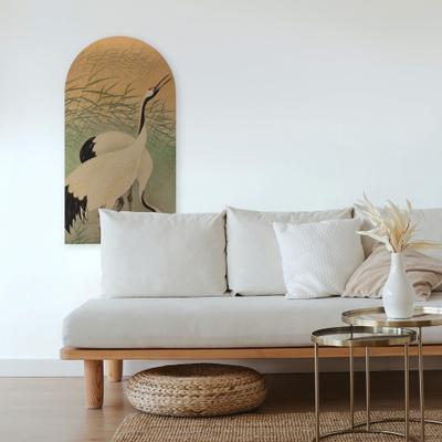 Leinwandbild ART FOR THE HOME "Kranich", beige (farbe bild(er): mehrfarbig), H:100cm, Leinwand, Bilder, Leinwandbild, Bild in organischer Bogenform