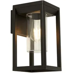 Außenleuchte Wandlampe Hauswandleuchte Alu E27 schwarz matt klar Gartenleuchte