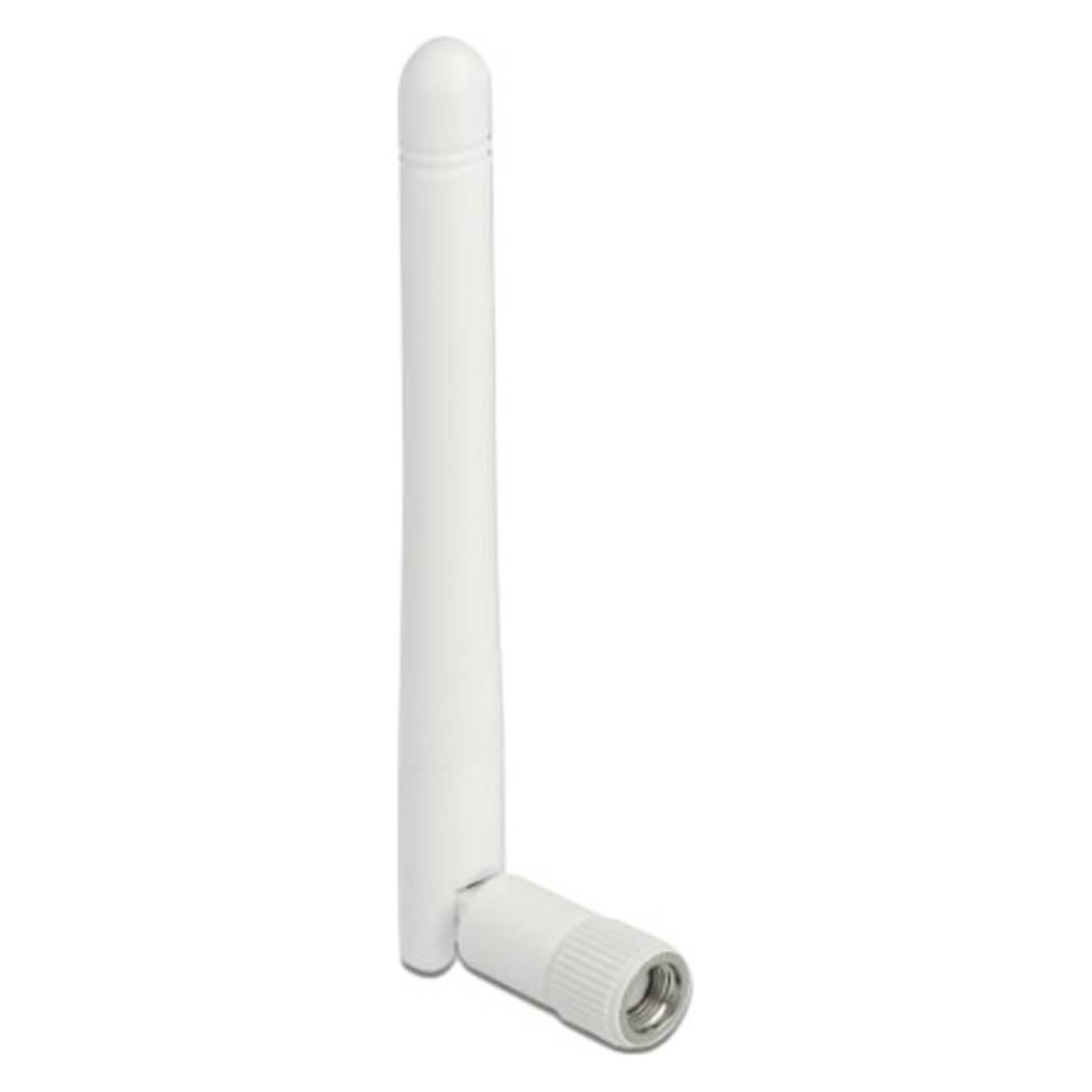 Delock WLAN 802.11 b/g/n Antenne RP-SMA Stecker 2 dBi omnidirektional mit Kippgelenk weiss (WLAN) (12006)