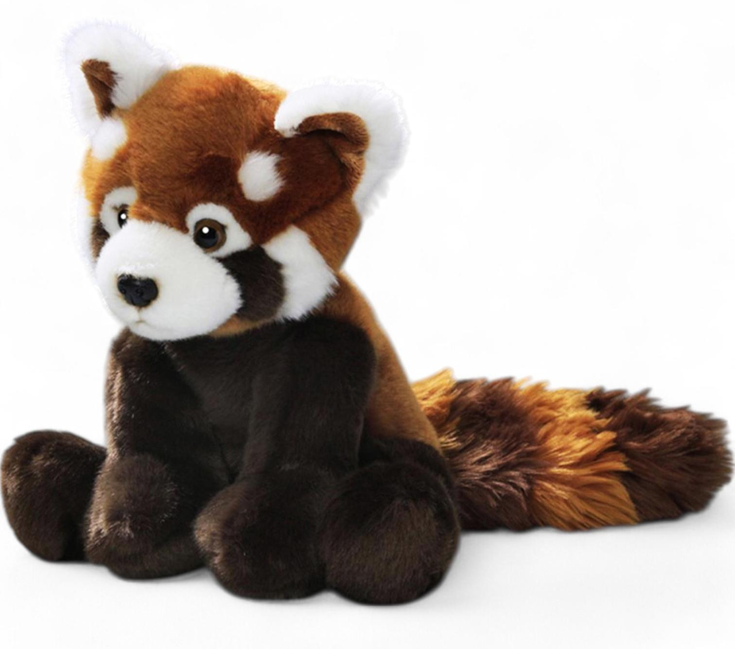 Carl Dick Rode Panda Pluche Knuffelbeer - Hoogte: 25 cm, Lengte inclusief staart: 37 cm