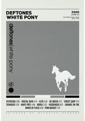 Uplift Treasures Deftones Album Cover Canvas Wall Art Poster 6 40x60cm Unframed