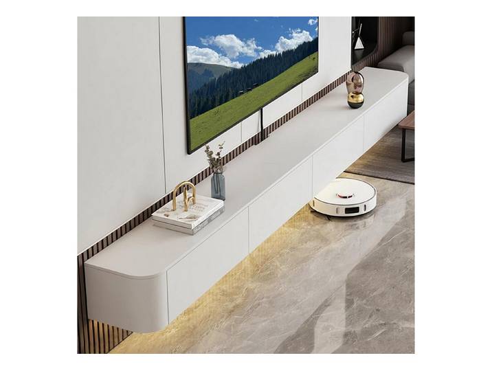 LuxusKollektion TV-Bank TV-Schrank hängend weiß 120CM Holz (1 St)