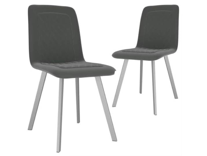 UYPTERF Esszimmerstühle 2 STK. Grau Samt Moderne Note, hoher Sitzkomfort, weicher Sitz, Rückenlehne, Metallbeine, Stabilität, Haltbarkeit