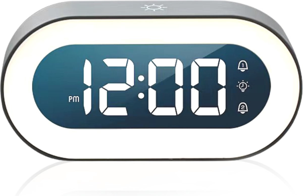 FOXLY Digitale Wekker met Licht X89 Klokradio en Nachtlamp - Zwart