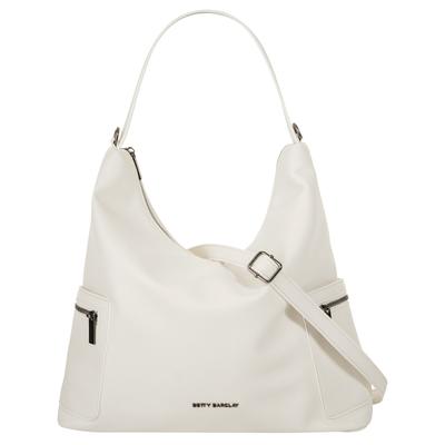 Umhängetasche BETTY BARCLAY "BETTY BARCLAY Damen", Damen, Gr. B/H/T: 36cm x 34cm x 13cm onesize, weiß, Kunstfaser, leicht glänzend, unifarben, Taschen Umhängetasche