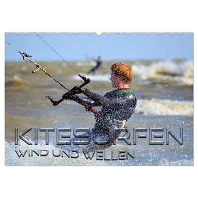Kitesurfen - Wind und Wellen (Wandkalender 2026 DIN A2 quer), CALVENDO Monatskalender