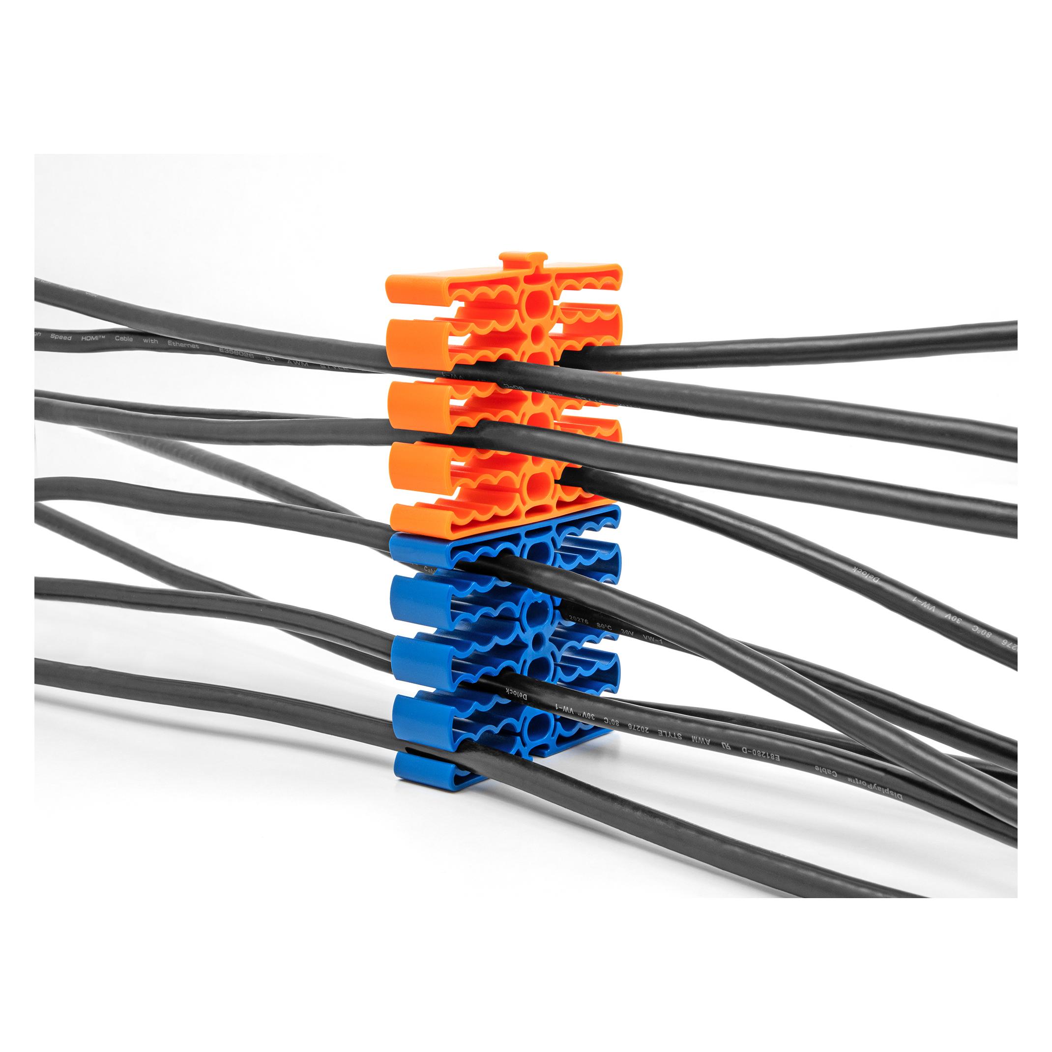 Delock Kabel-Organizer mit 24 Kabeleinführungen blau (66325)