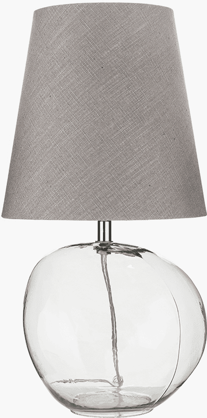 Milou Clear Glass Organic Table Lamp with Grey Shade