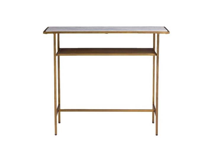 Console en métal doré et marbre Timéo