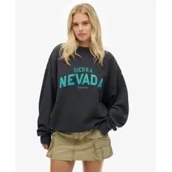 Superdry für Damen. W2012408A Outdoor Location Sweatshirt schwarz (L), Lässig, Baumwolle