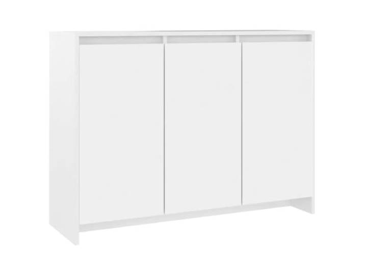 TYVANDE Sideboard weiß 102 x 33 x 75 cm aus Spanplatte mit 3 Türen 3 Türen, obere Ablage, Spanplatte, weiß, Wohnzimmer, Eingang, Montage erforderlich
