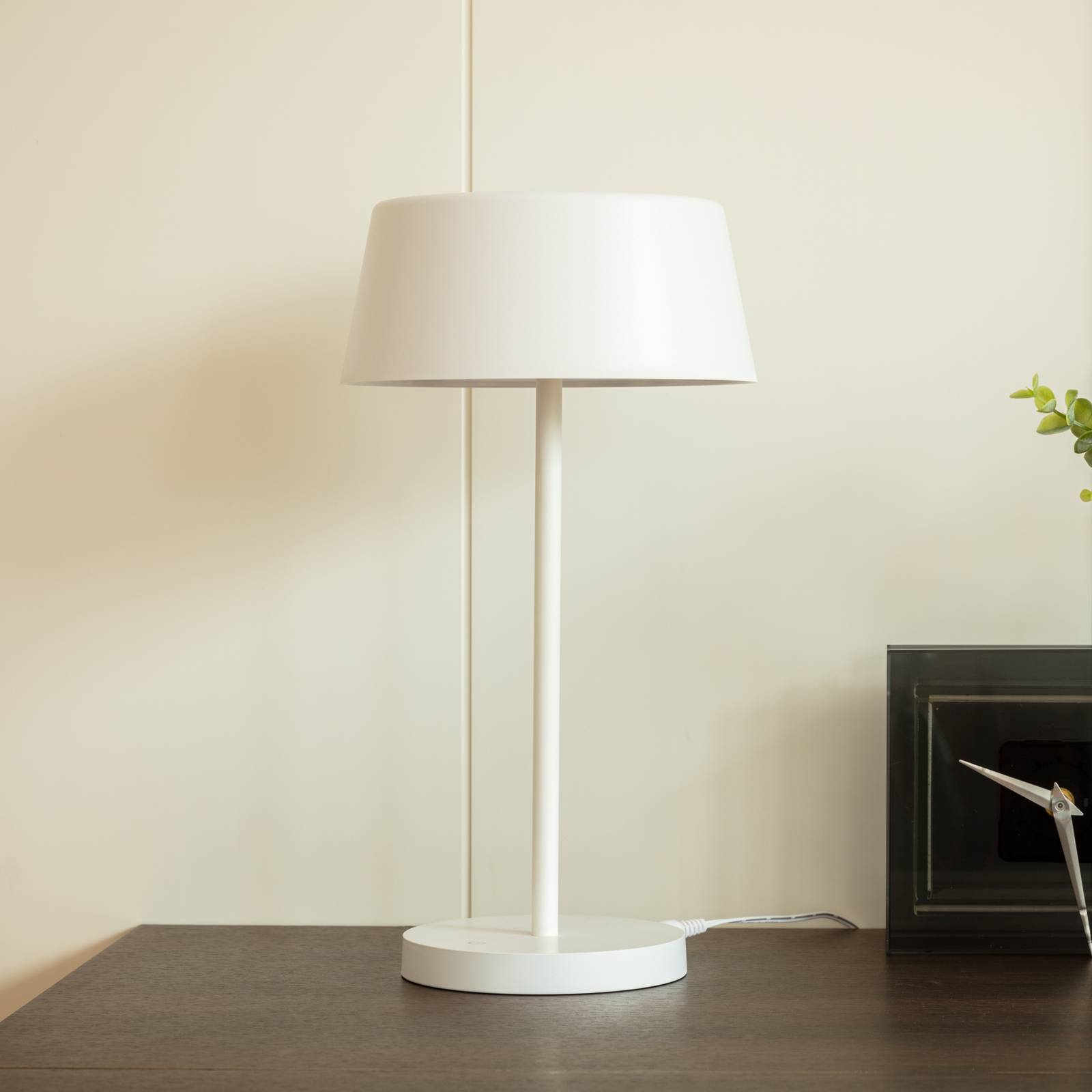 LED Table Lamp Milica Lindby, dimmable, White / opal, Living / Dining Room, metal, Scandinavian, Table Lamp