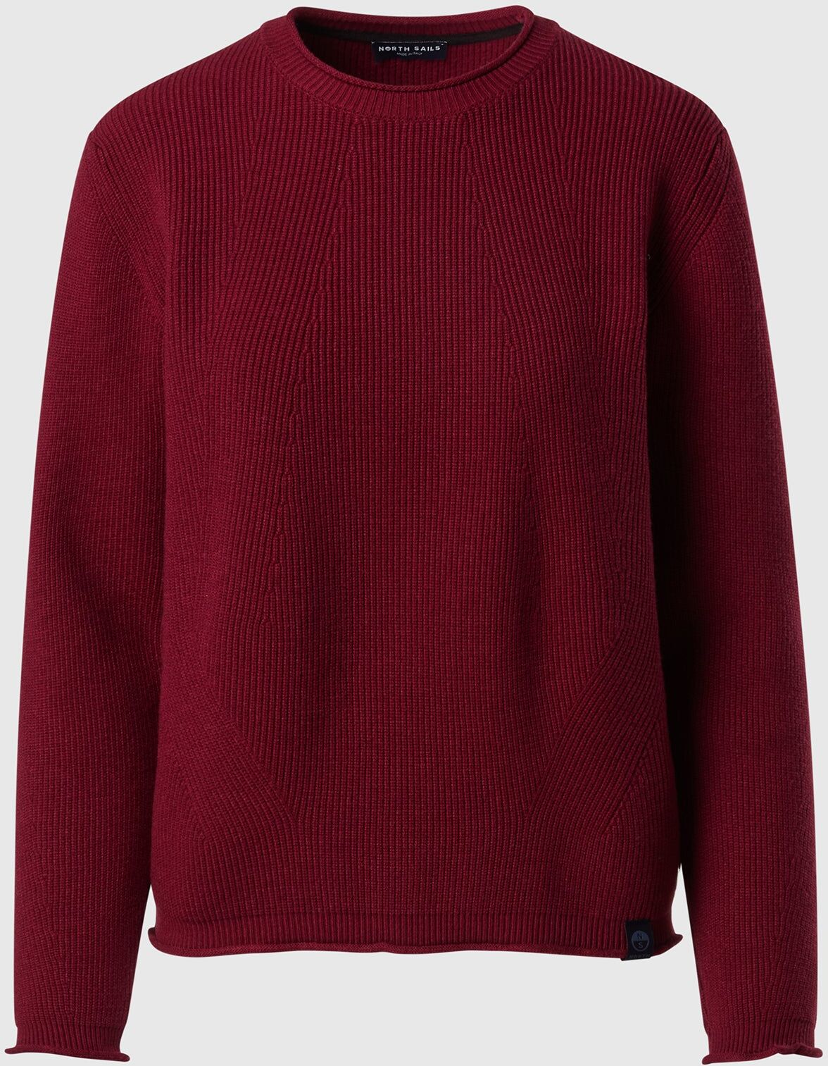 North Sails Rundhalspullover in Rippstrick Deep red M