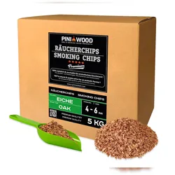 PINI 5 kg Räucherchips Eiche 4-6 mm Smoking Chips Räucherspäne