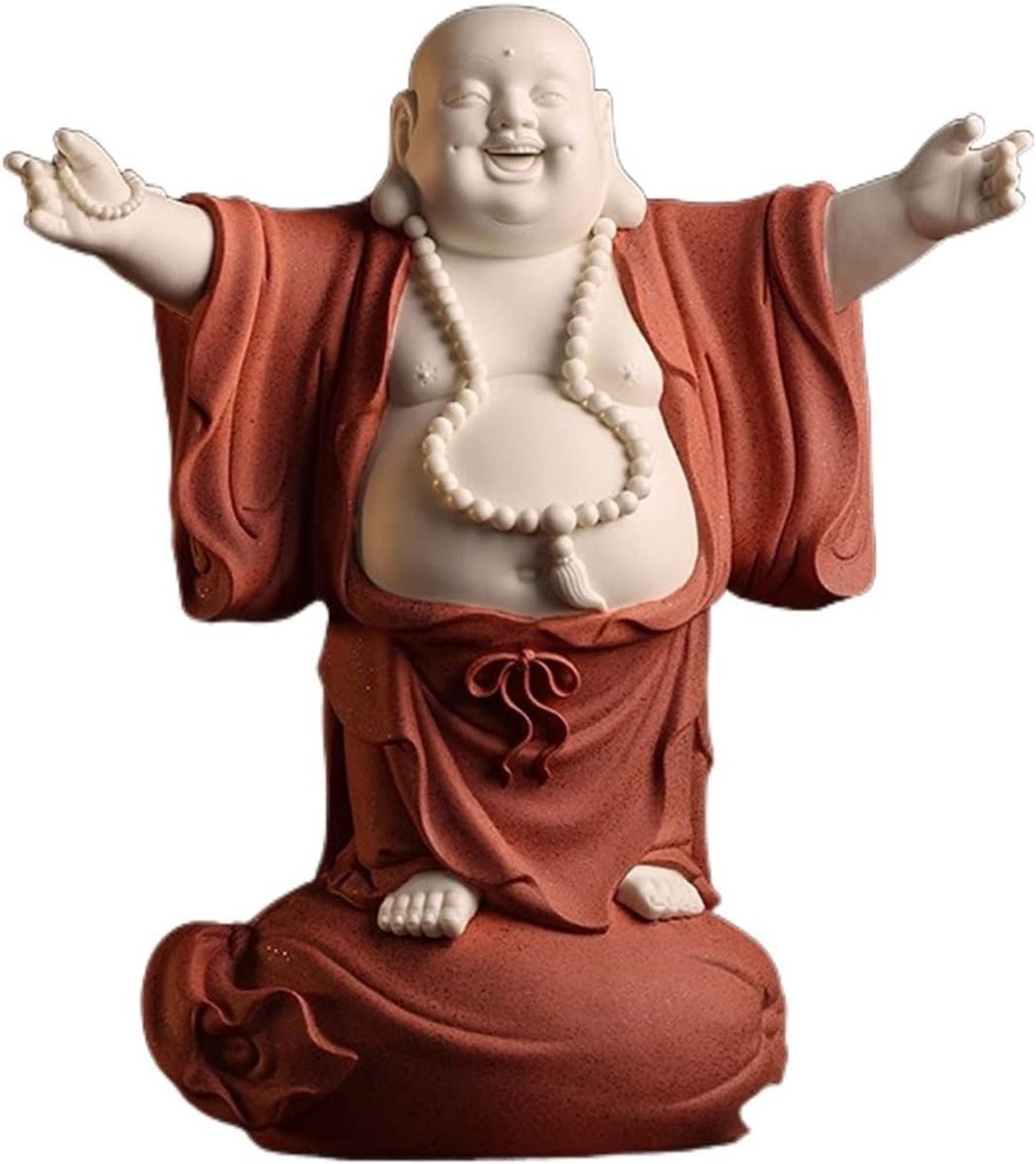 Boeddhabeeld Fortuin Maitreya Lachende Boeddha Decoratie Blauw