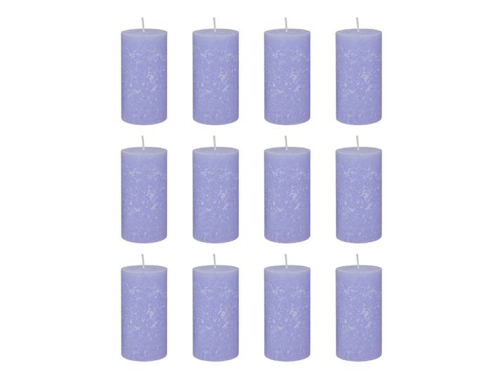 Bougies RUSTIC - lot de 12 13cm Mauve