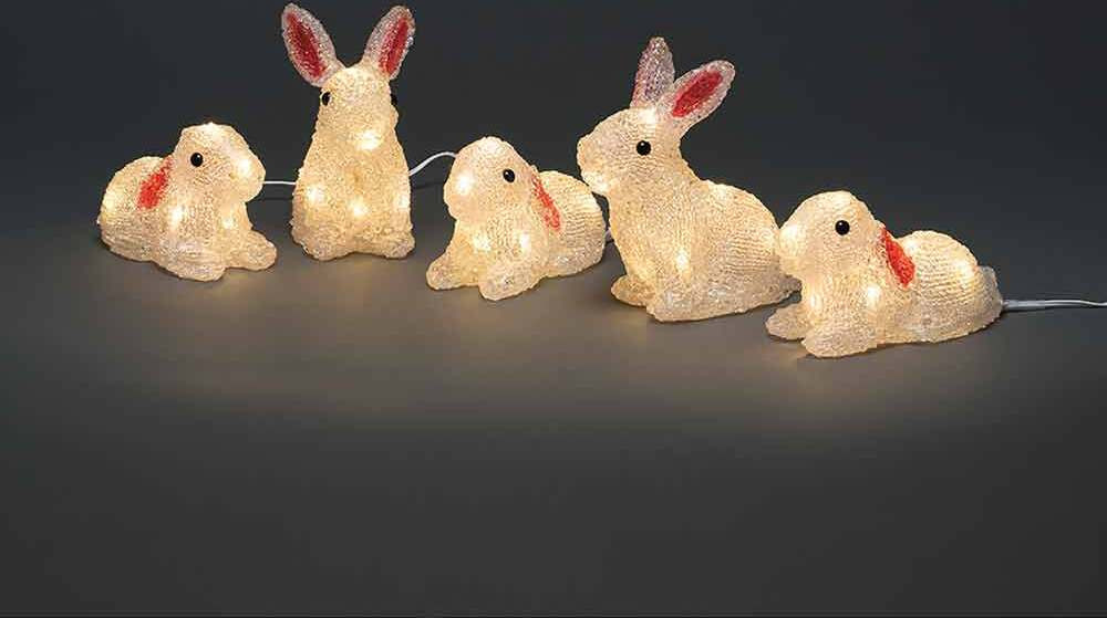 Konstsmide LED Lichtsnoer met 5 Konijnen voor Kerstdecoratie