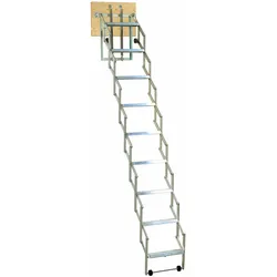 Dolle alu-fix Bodentreppe Scherentreppe mit 10 Stufen und Stirnbrett 246-273cm Raumhöhe