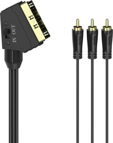 hama 00205156 Video-Kabel, Scart-Stecker - 3 Cinch-Stecker (Video/Stereo), 1,5 m