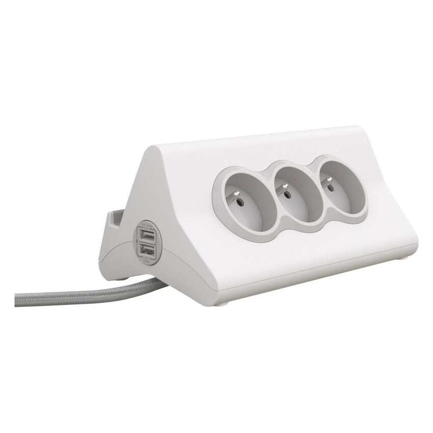 Legrand Przedluzacz tab 3x2P+Z +2USB Bialy (3x, CEE 7/5, 1.50 m) (050410)